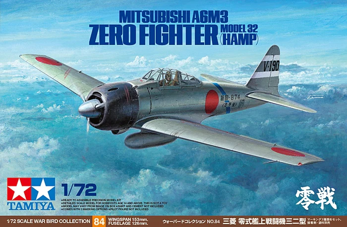 Mitsubishi A6M3 Zero Fighter Model 32 (HAMP) 1/72 - Tamiya Scale Model Kit