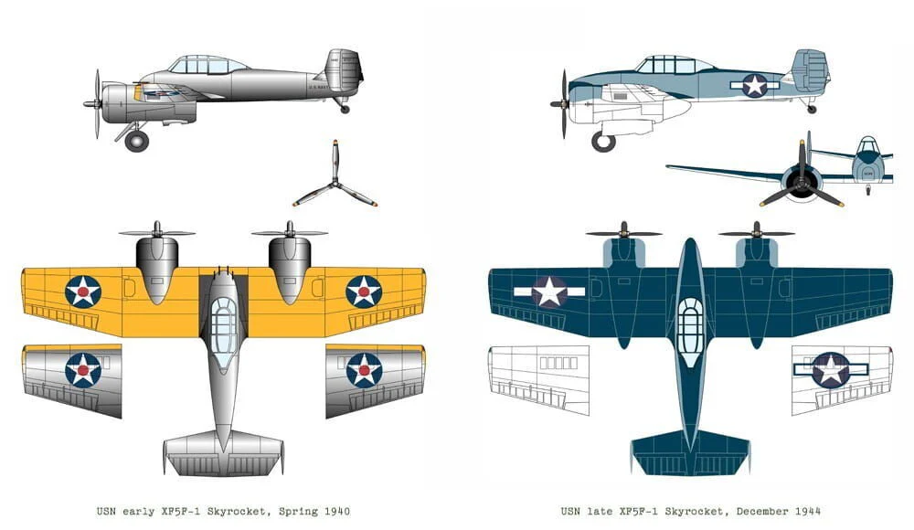 Academy 1/48 USN XF5F-1 Skyrocket Plastic Model Kit - Image 2