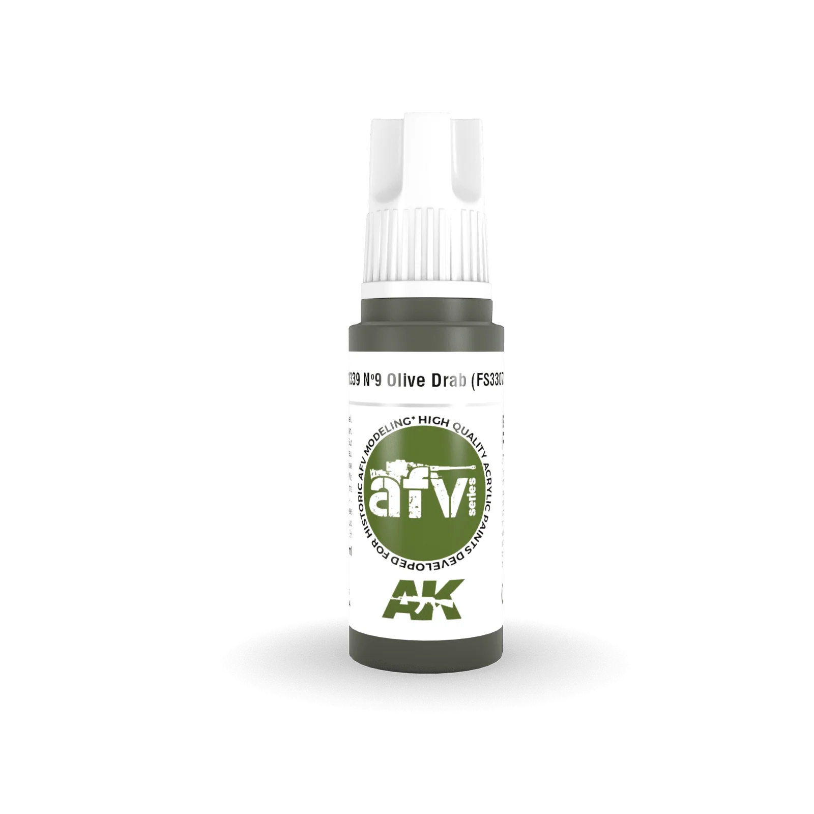 AK Interactive AFV Series: No.9 Olive Drab (FS33070) Acrylic Paint 17ml 3rd Generation