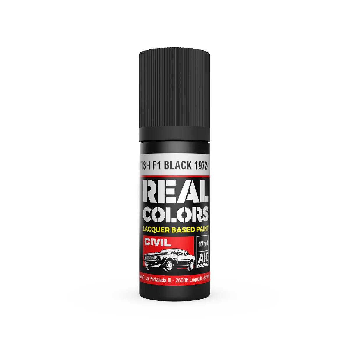 AK Interactive Real Colors: British F1 Black 1972-1986 - 17ml Lacquer Paint