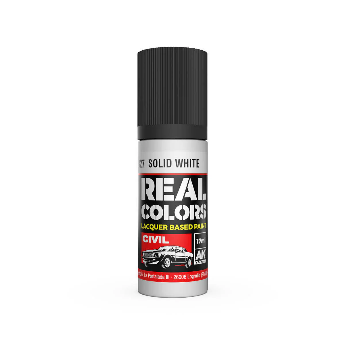 AK Interactive Real Colors: Solid White - 17ml Lacquer Paint