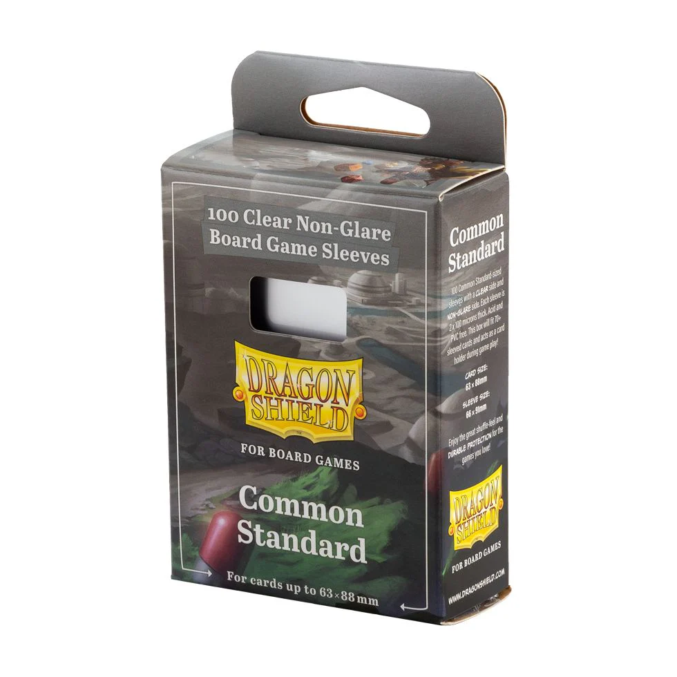 Board Game Sleeves - Dragon Shield - 100 Clear Non-Glare - Common Standard