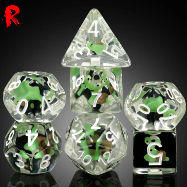 Oracle of the Spiral - Clear Resin Dice with Snail - Ronin Games Dice SA007 - Image 2