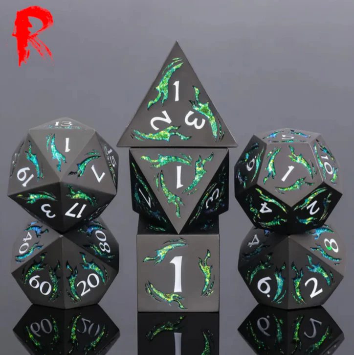 Dragon of Vitality - Green Dragon and Black Metal - Ronin Dice - HDFD-113