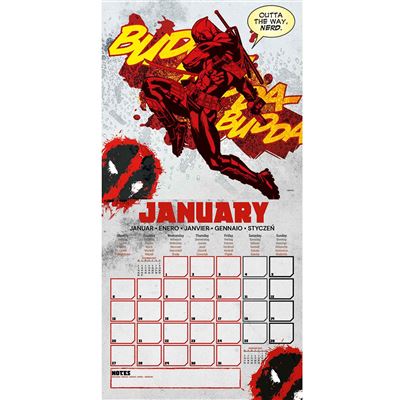Deadpool Marvel Comic Art - 2025 Square Wall Calendar - Image 2