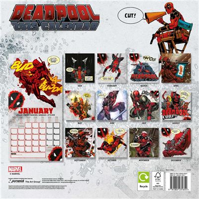 Deadpool Marvel Comic Art - 2025 Square Wall Calendar - Image 3