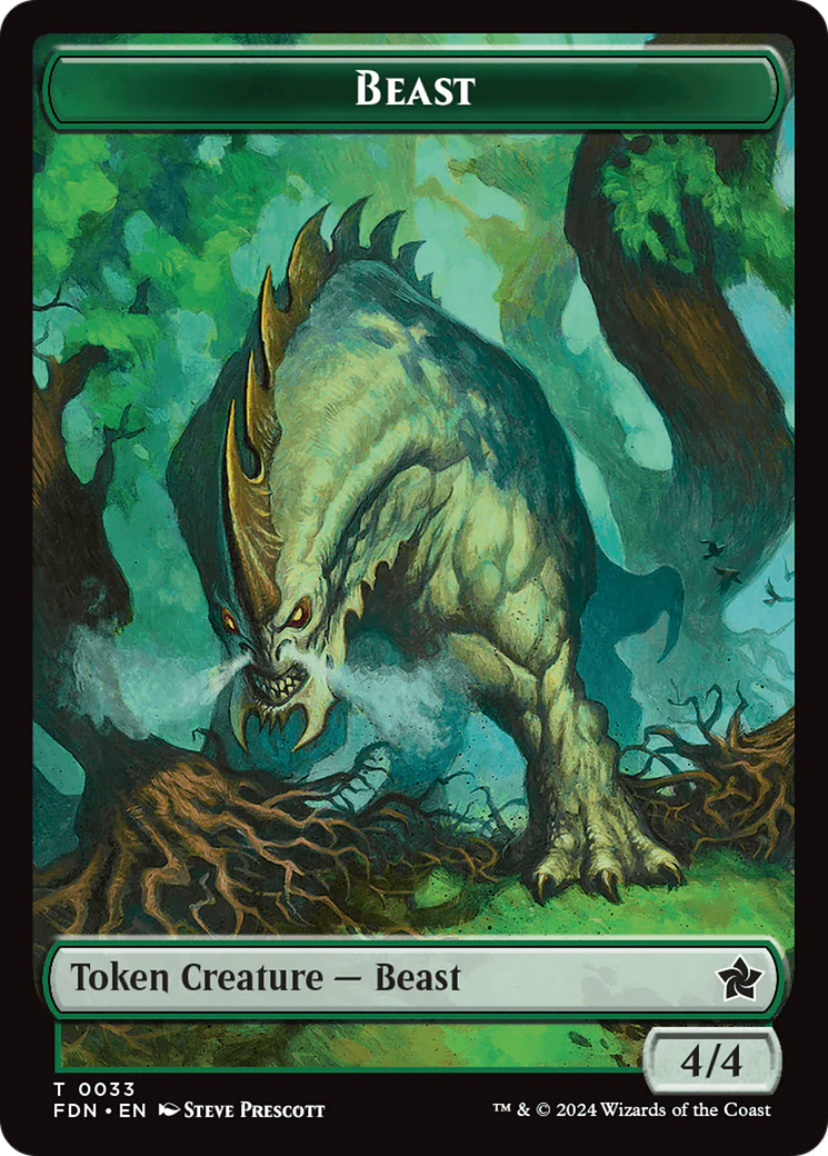 Dog // Beast (0033) Double-Sided Token [Foundations Tokens] - Image 2