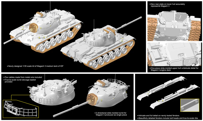 Dragon 1/35 IDF Magach 3 Plastic Model Kit - Image 2