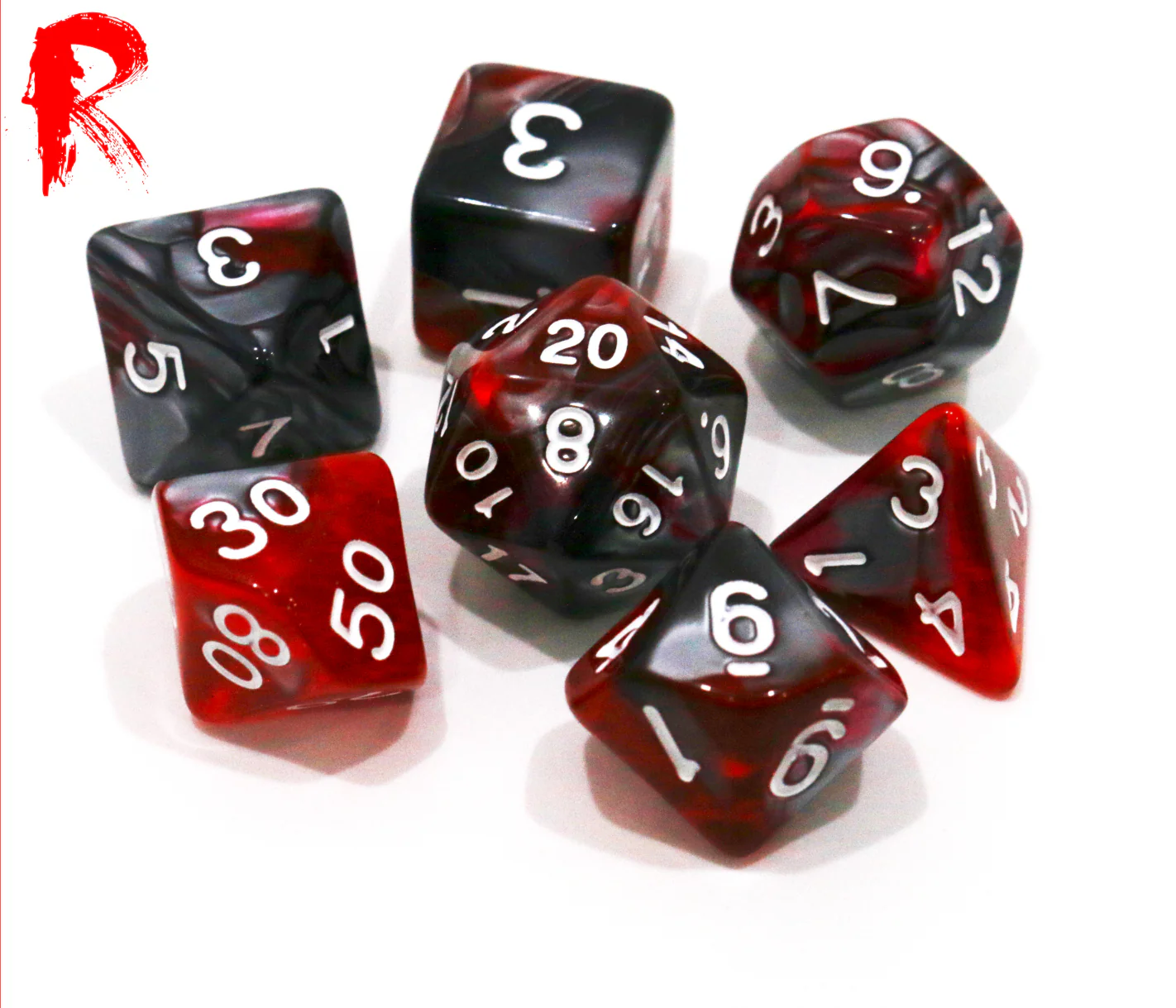 Dragonblood - 7-Die RPG Set - Ronin Games Acrylic Dice HDB-46