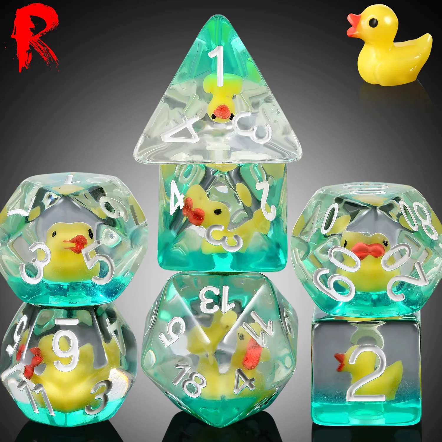 Quack & Roll - Duck Resin Dice RPG Set - Ronin Games SA039