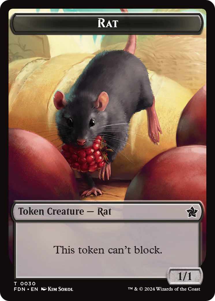 Elf Warrior // Rat (0030) Double-Sided Token [Foundations Tokens] - Image 2