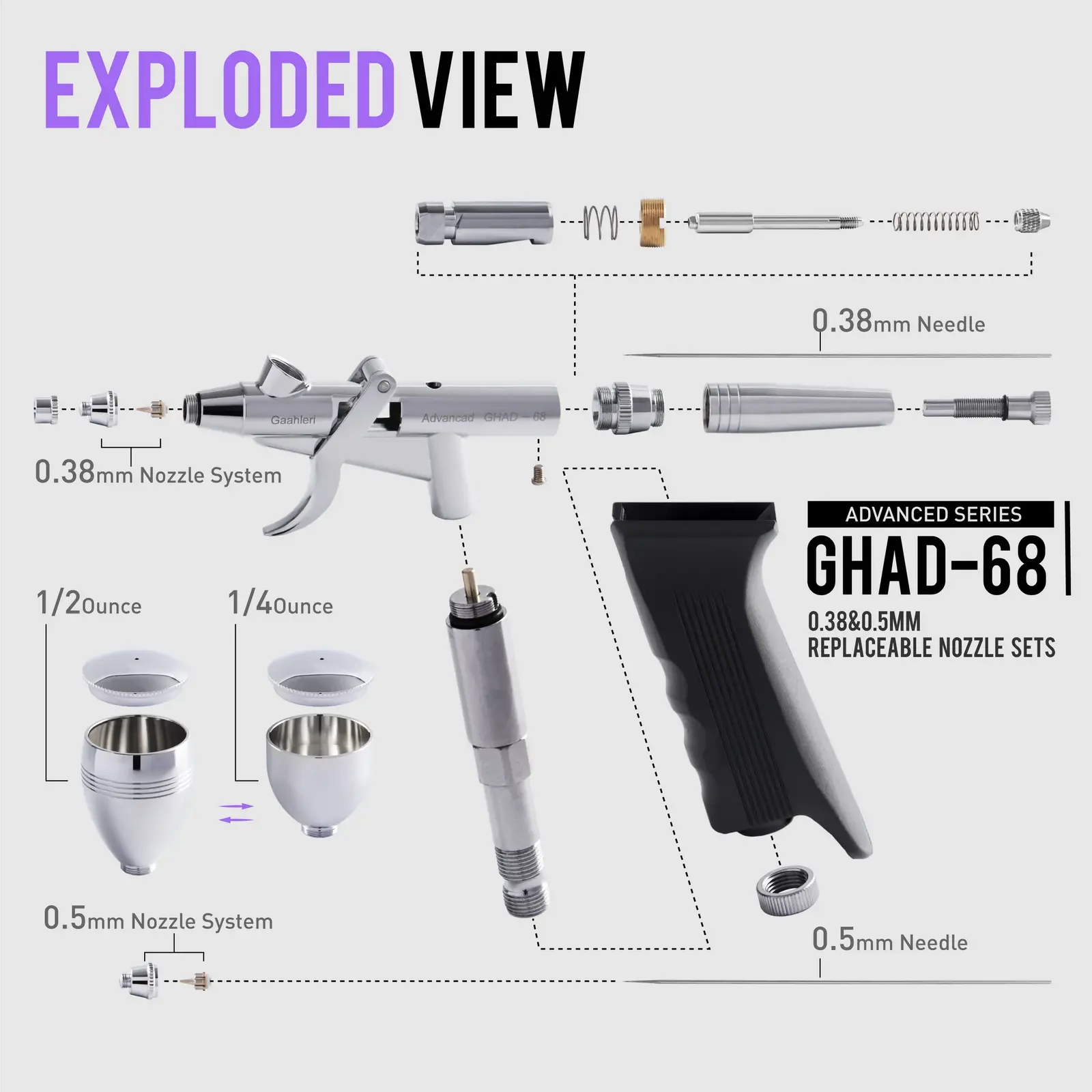 Gaahleri GHAD-68 Advanced Series Airbrush - Image 3