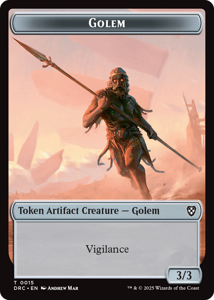 Golem (0014) // Golem (0015) Double-Sided Token [Aetherdrift Commander Tokens] - Image 2