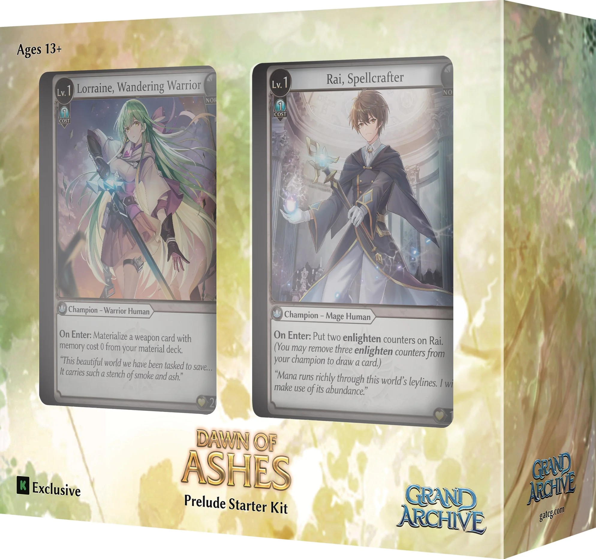 Grand Archive TCG Dawn of Ashes 1st Edition Kickstarter Prelude Starter Kit