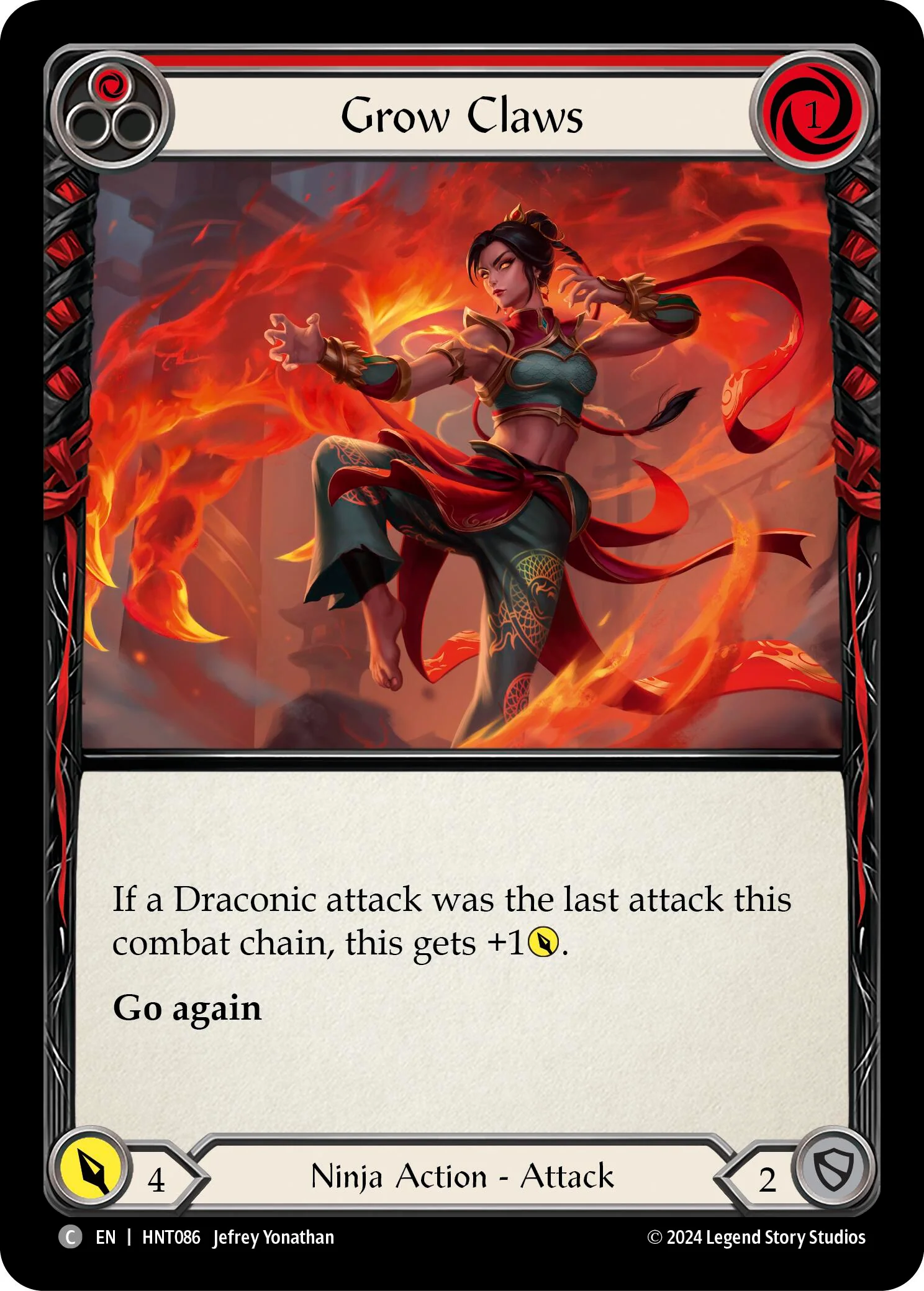 Grow Claws (Red) [HNT086] (The Hunted)  Rainbow Foil