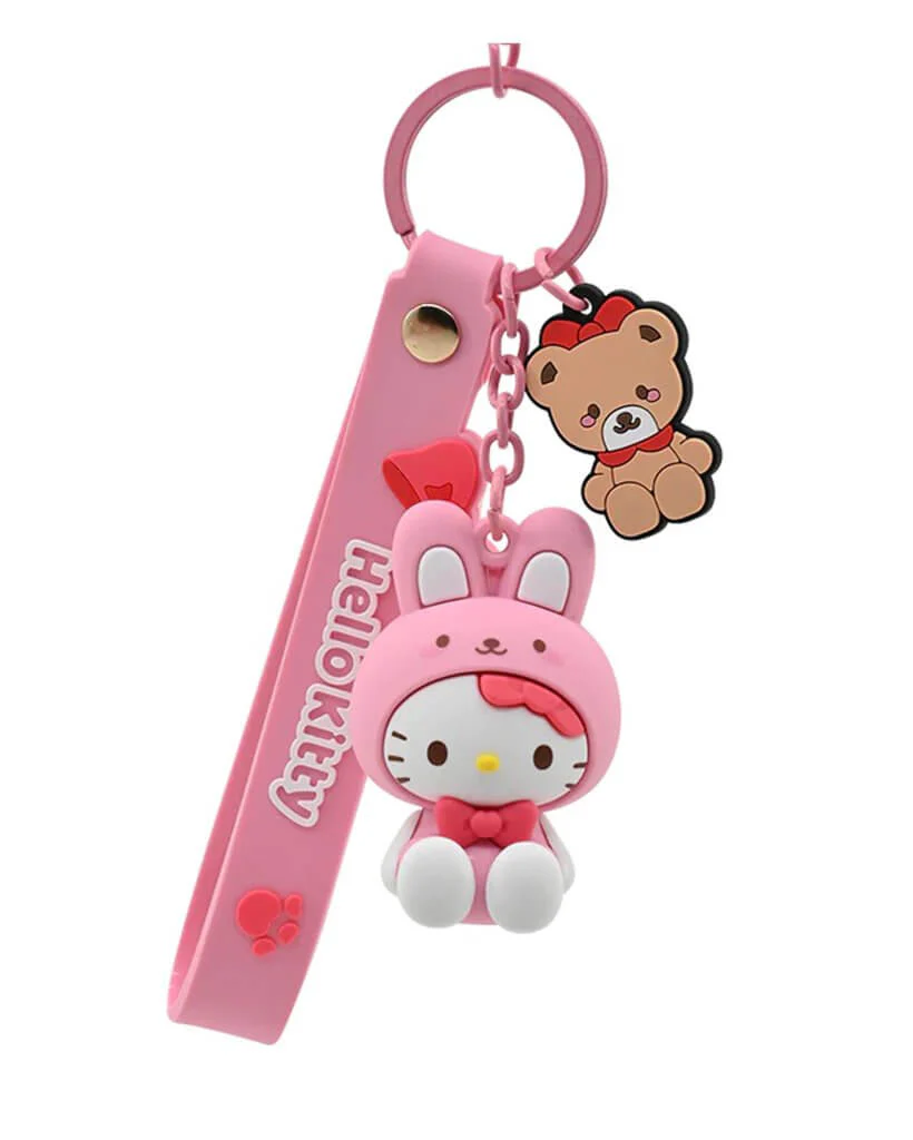 HELLO KITTY - Keychain w/hand strap - Animals (Red) - Image 2