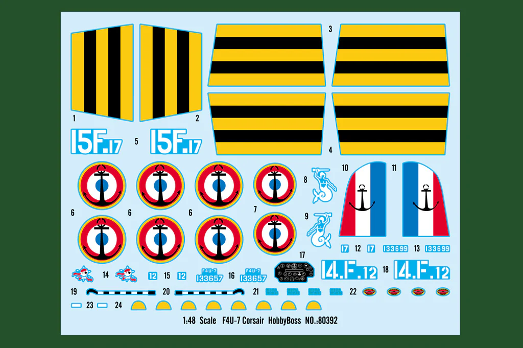 HobbyBoss 1/48 F4U-7 Corsair FRENCH NAVY Plastic Model Kit - Image 4