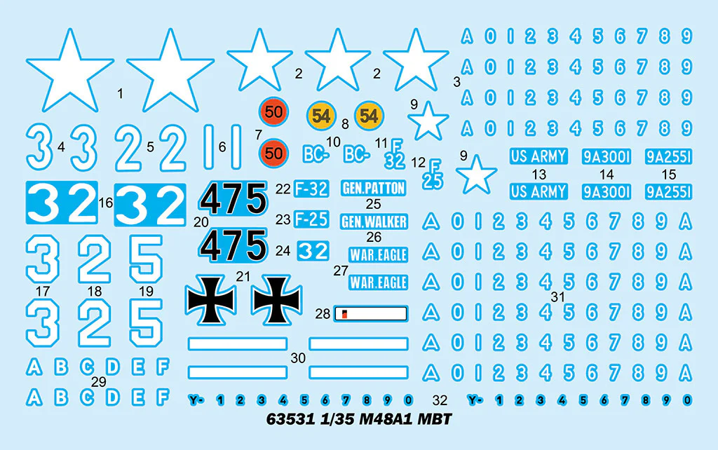 I Love Kit 1/35 M48A1 MBT Plastic Model Kit - Image 3