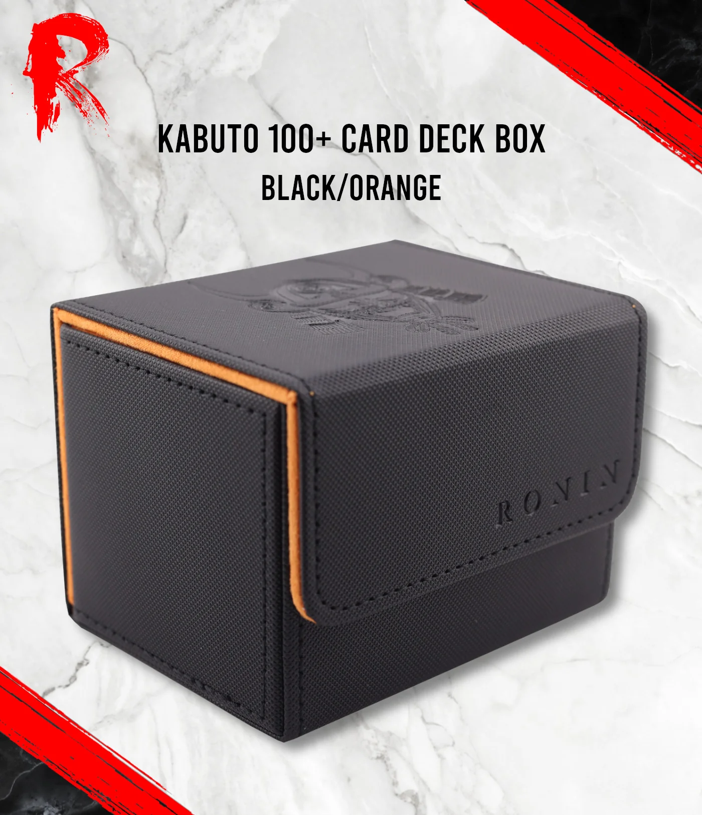 Kabuto 100+ Card Deck Box - Black Orange - Image 2