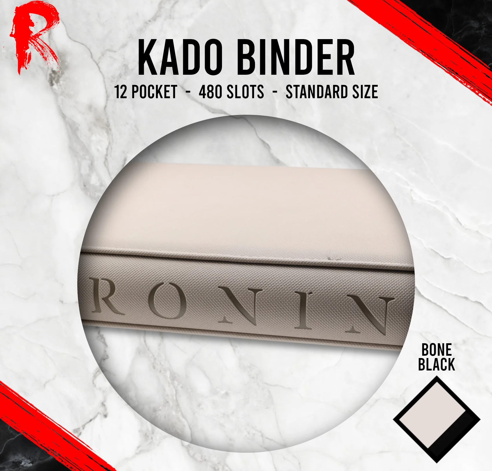 Kādo Binder - 12 Pocket Standard Zip Binder - Bone - Image 3
