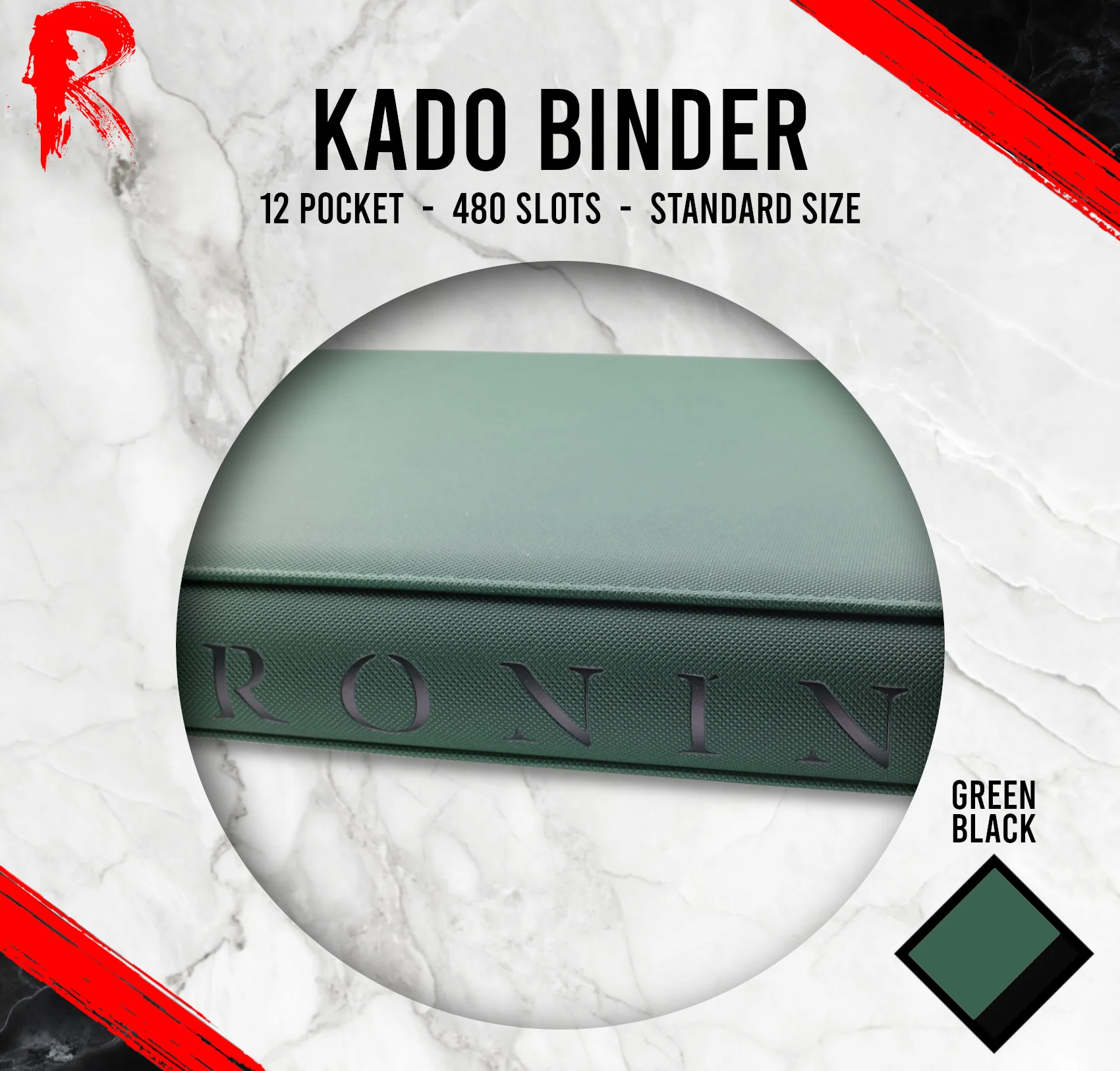 Kādo Binder - 12 Pocket Standard Zip Binder - Green - Image 3