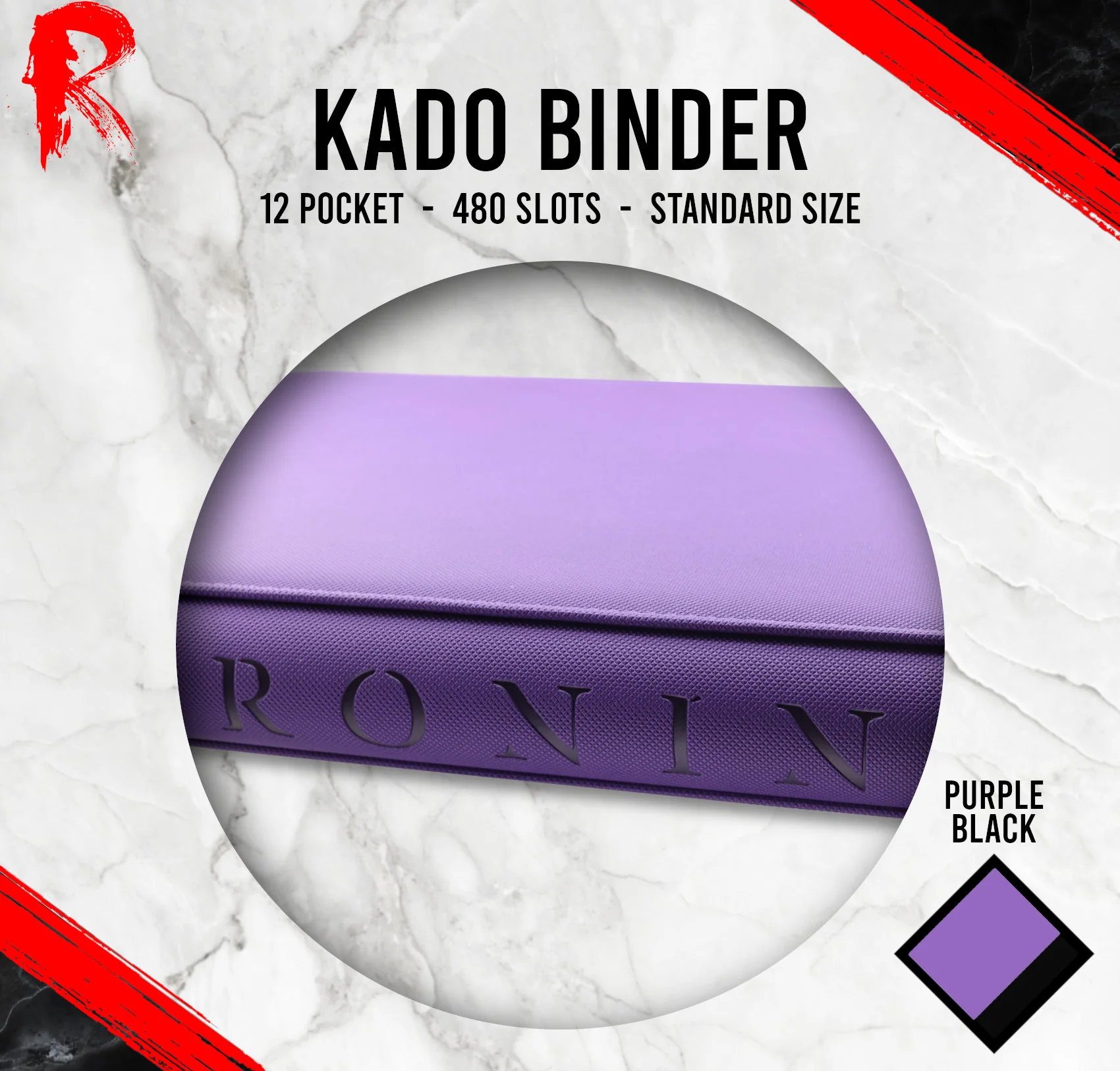 Kādo Binder - 12 Pocket Standard Zip Binder - Purple - Image 3