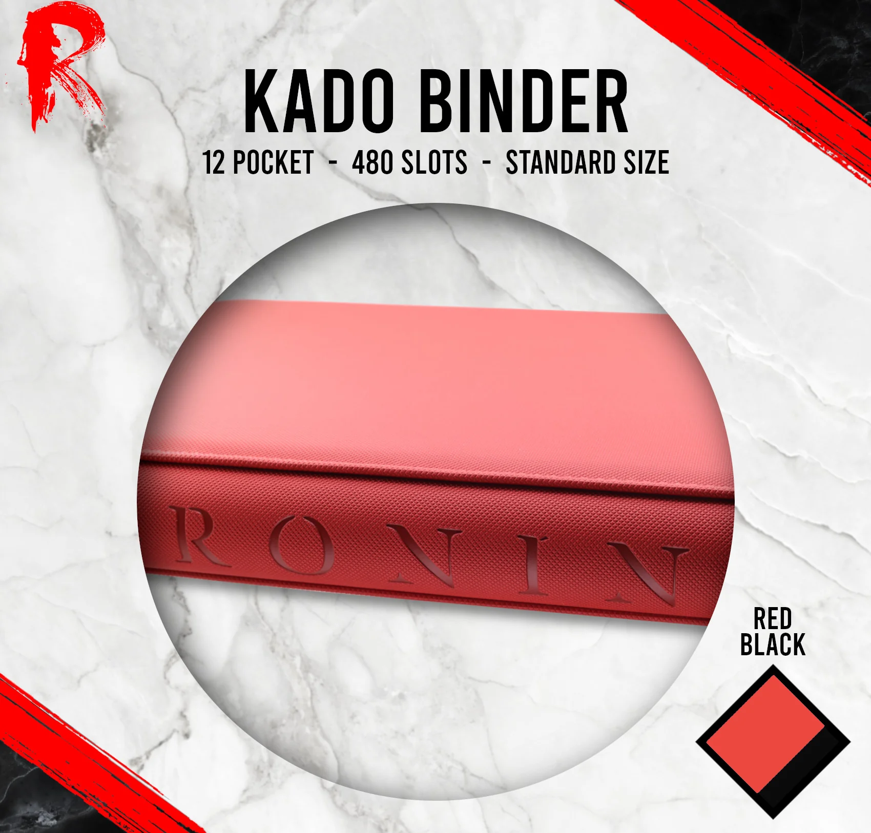 Kādo Binder - 12 Pocket Standard Zip Binder - Red - Image 3