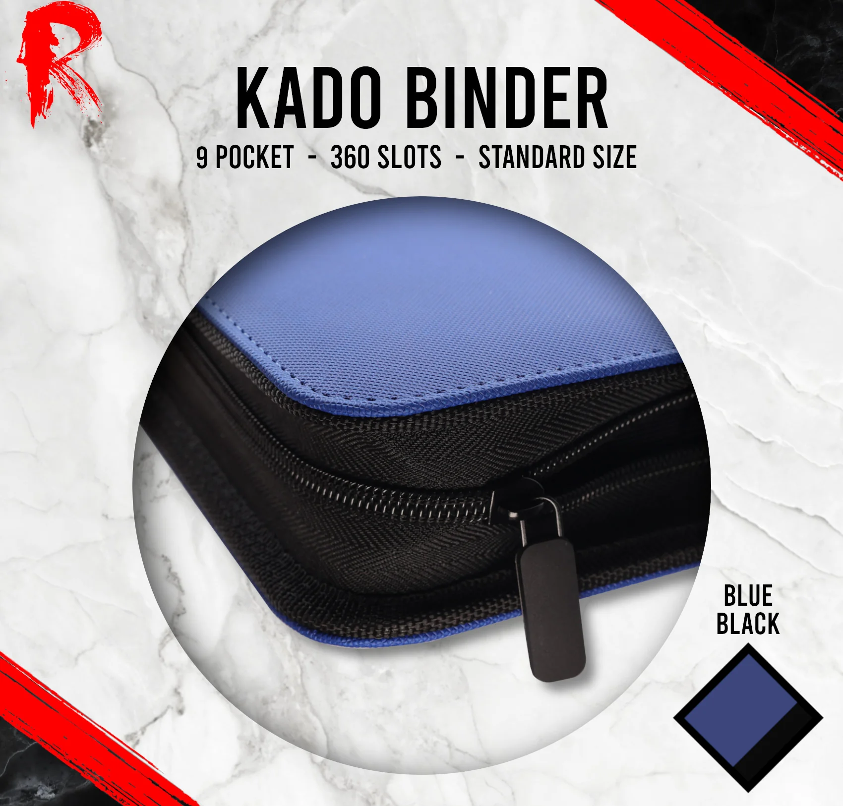 Kādo Binder - 9 Pocket Standard Zip Binder - Blue - Image 2