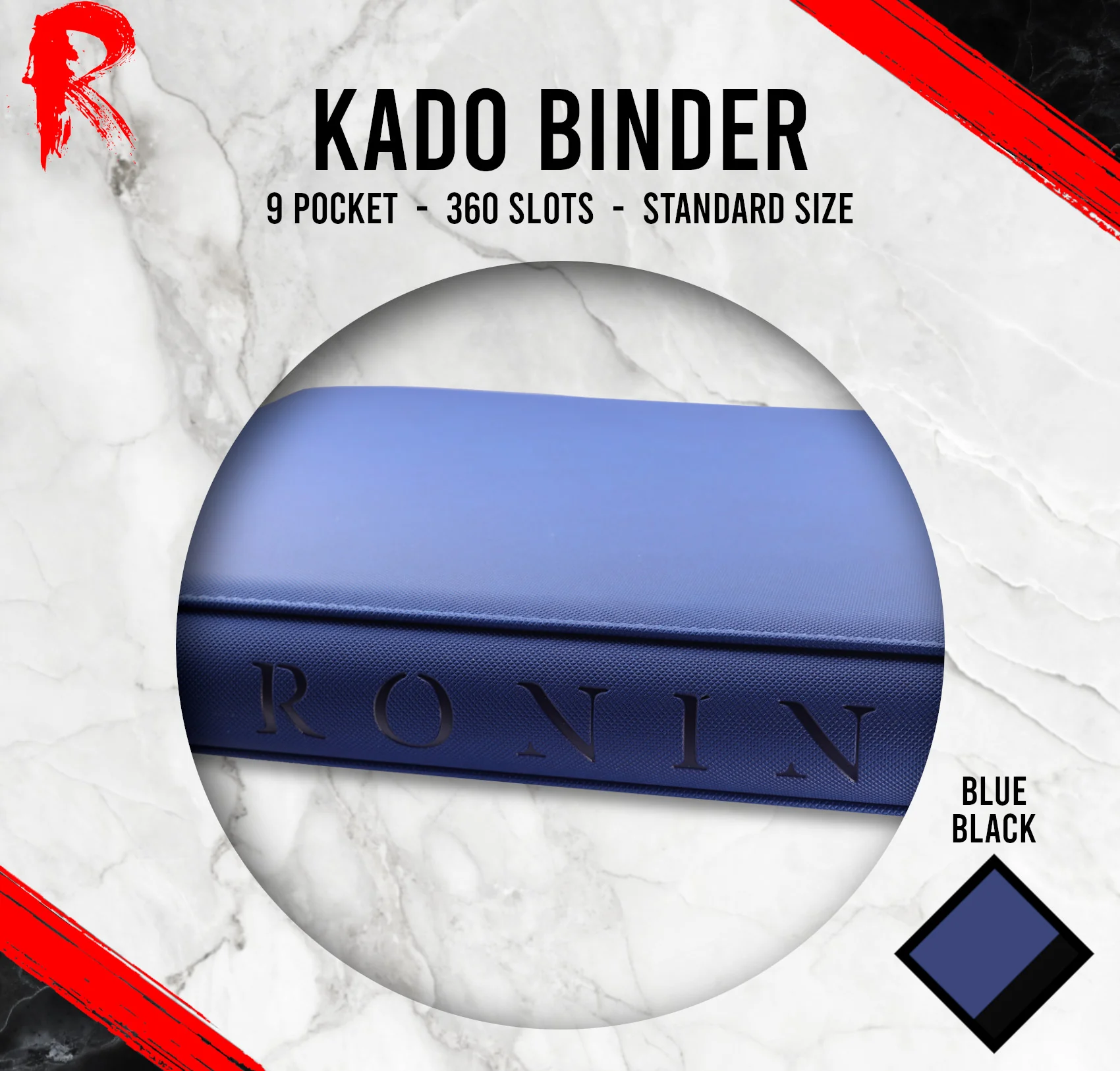 Kādo Binder - 9 Pocket Standard Zip Binder - Blue - Image 3