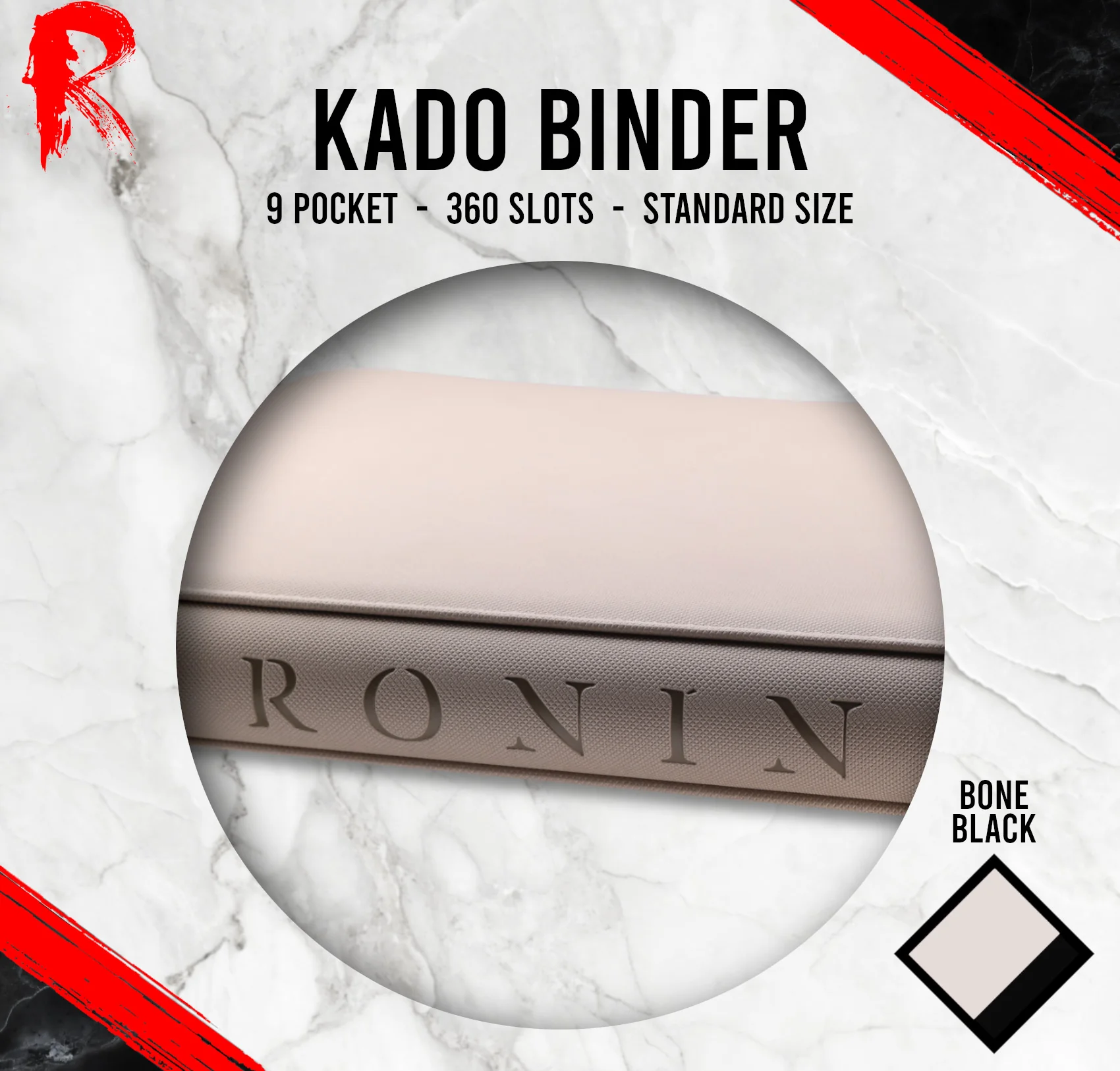 Kādo Binder - 9 Pocket Standard Zip Binder - Bone - Image 3