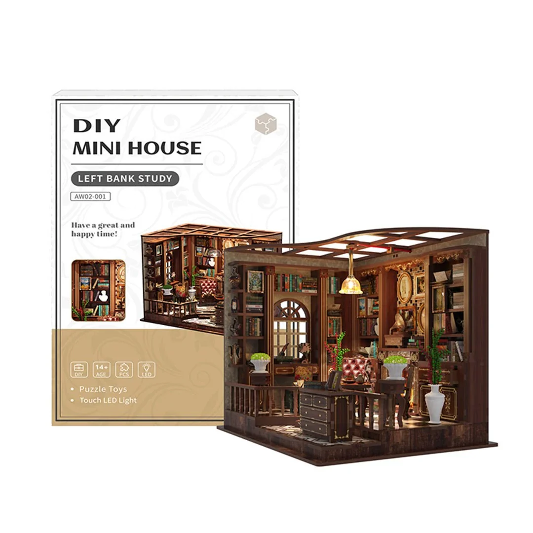Left Bank Study Mini House 3D Puzzle [AW02-001]