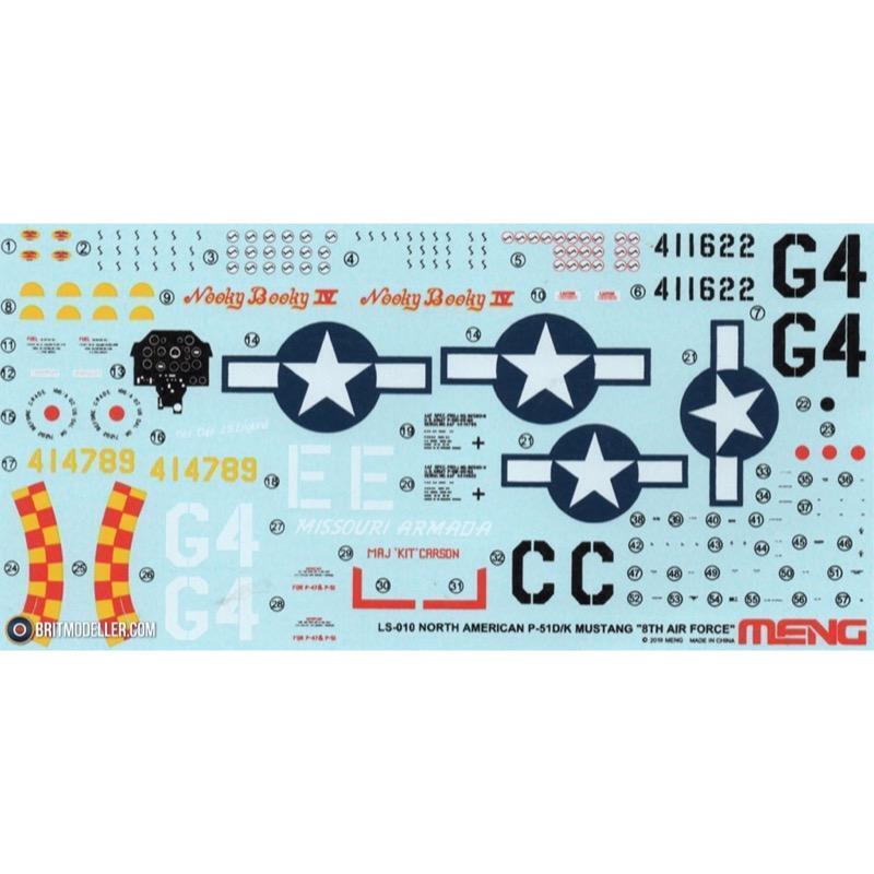 Meng 1/48 North American P-51D/K "8th Air Force" Plastic Model Kit - Image 3