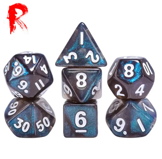 Ocean Depths - Mini Acrylic RPG 7-Dice Set - Ronin Games Dice