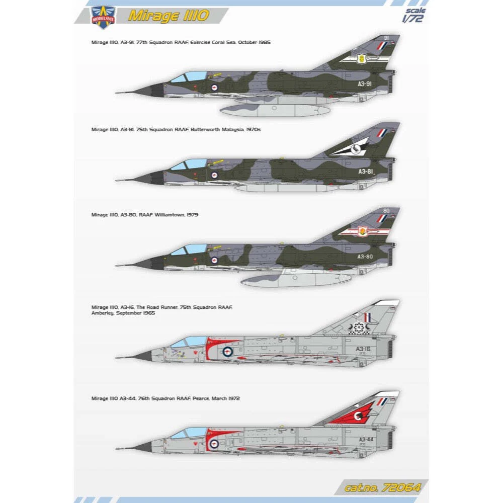 ModelSvit 1/72 Mirage IIIO Plastic Model Kit Aus Decals - Image 2