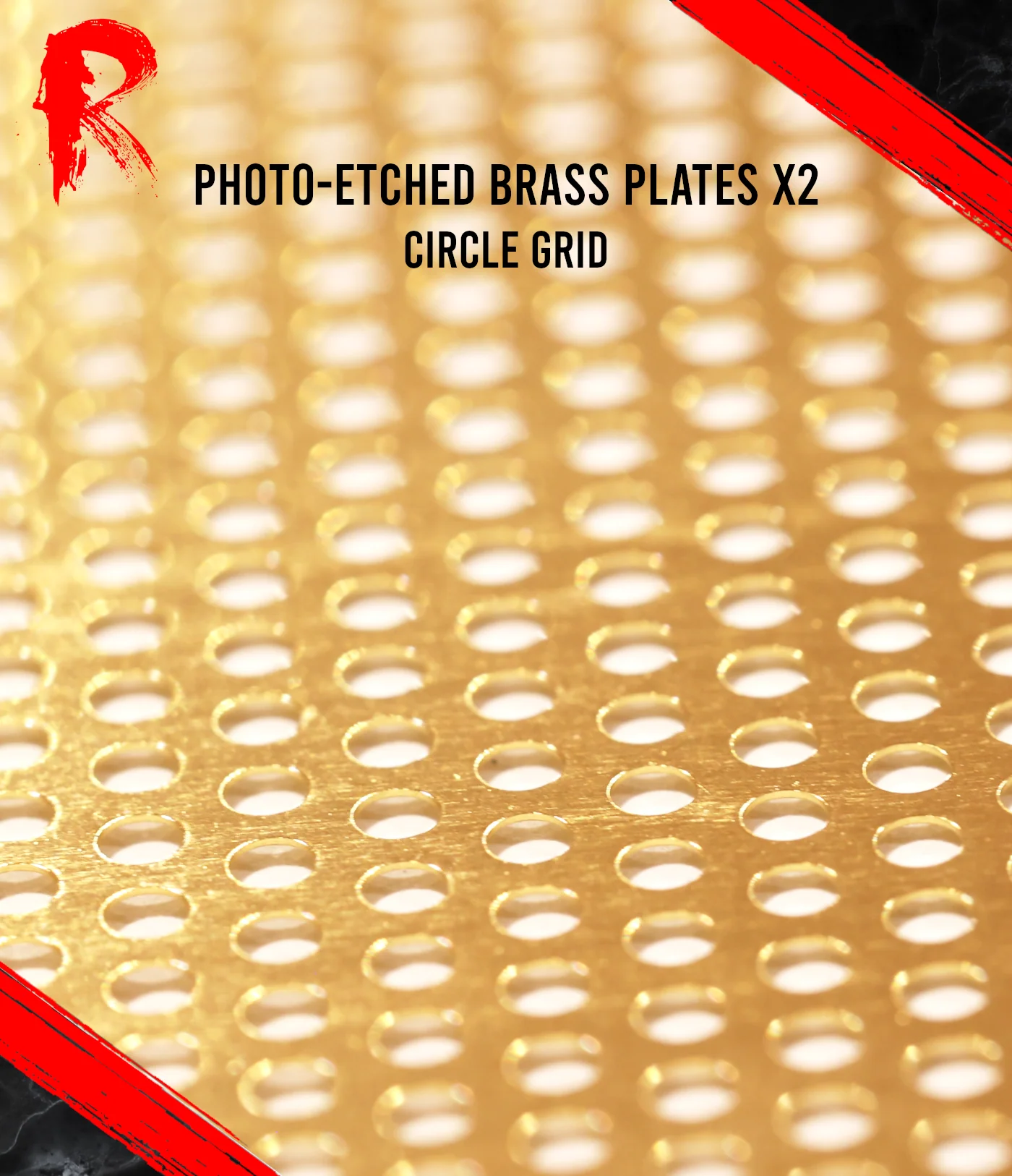 Photo-Etched Brass Plates - Circle Grid - Image 2