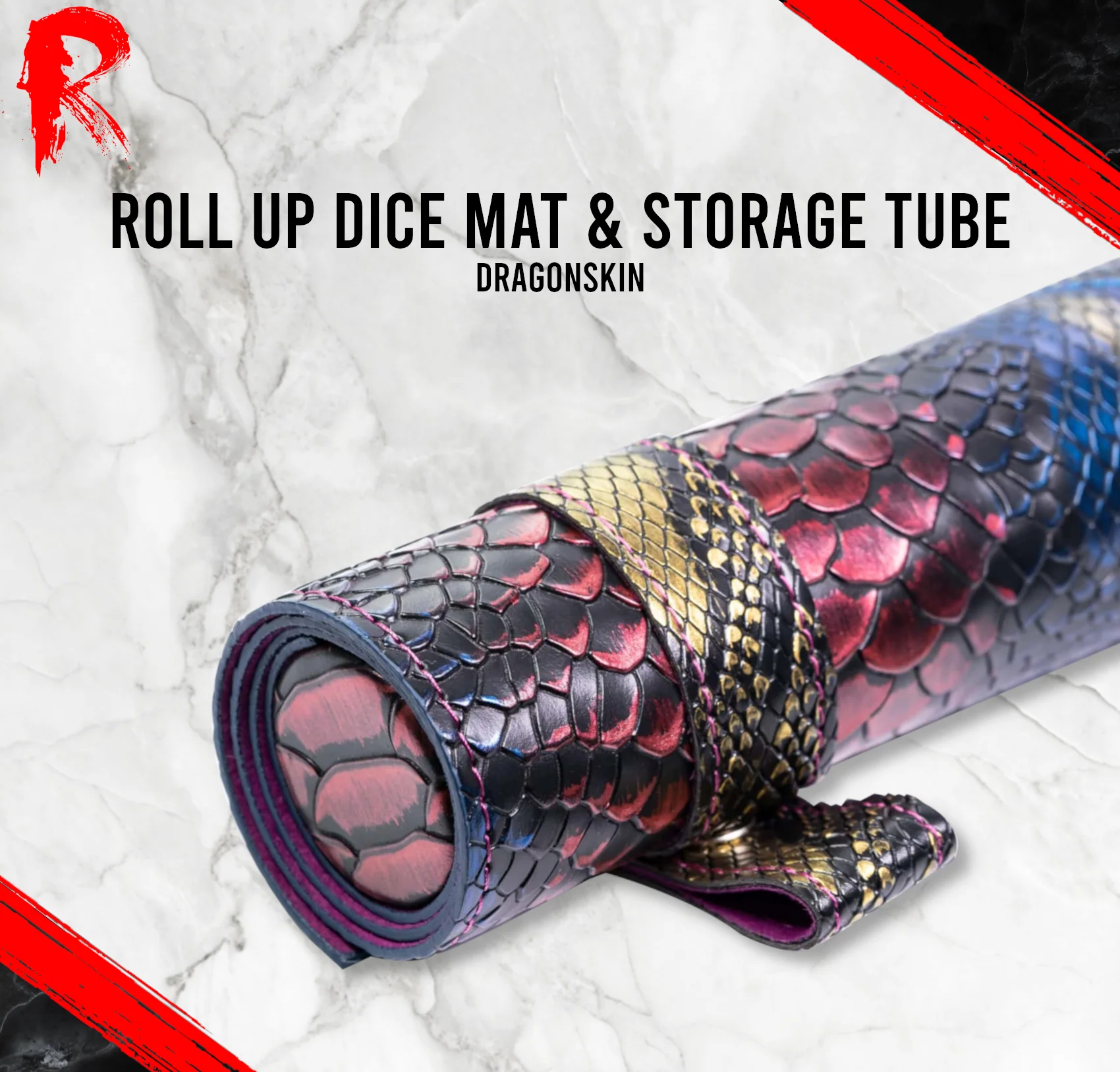 Roll Up Dice Mat & Storage Tube - Dragonskin - Image 2
