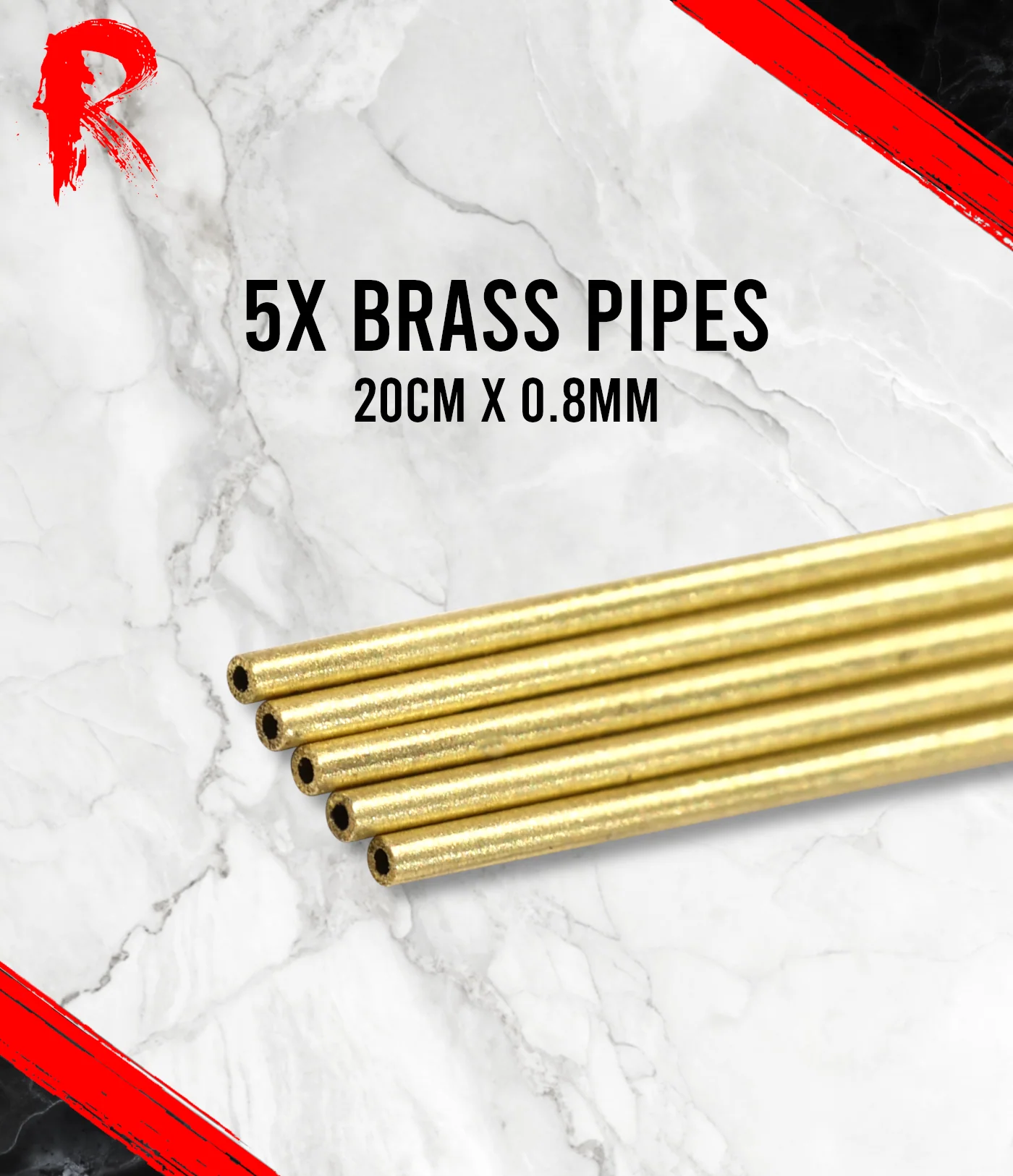 Ronin Games - Brass Pipes 5x - 20cm x 0.8mm