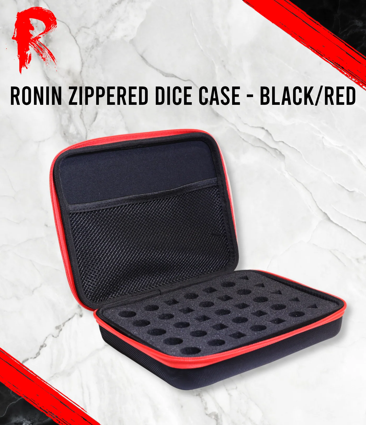 Ronin Zippered Dice Case - Black/Red - BE-002 - Image 2