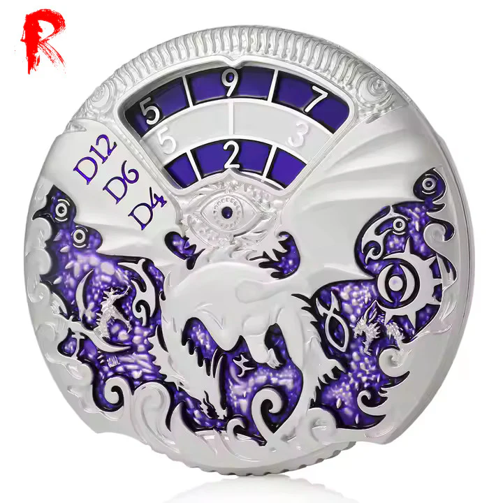 Roulette Spinner Dice - Purple and Silver - Ronin Games Dice - Image 4