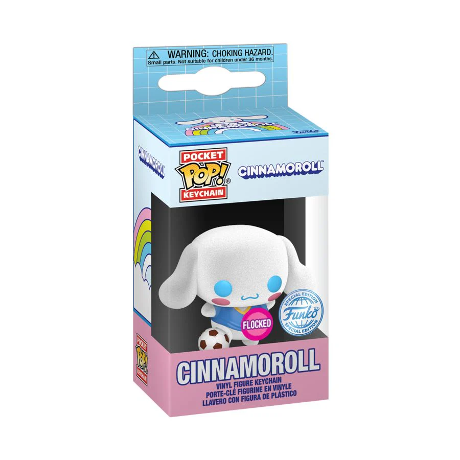 Sanrio - Cinnamoroll (with Soccer Ball) US Exclusive Flocked Pop! Keychain - Image 2