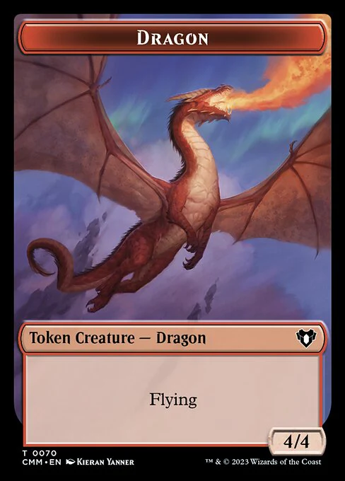 Soldier // Dragon (0021) Double-Sided Token [Commander Masters Tokens] - Image 2