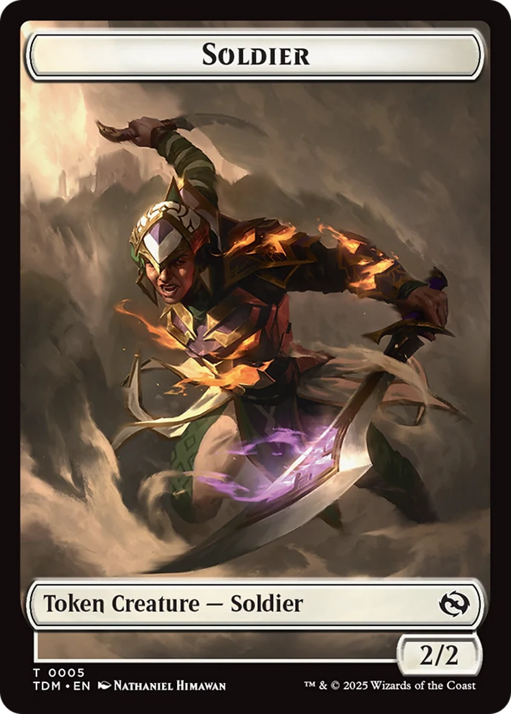 Soldier (0004) // Soldier (0005) Double-Sided Token [Tarkir: Dragonstorm Tokens] - Image 2