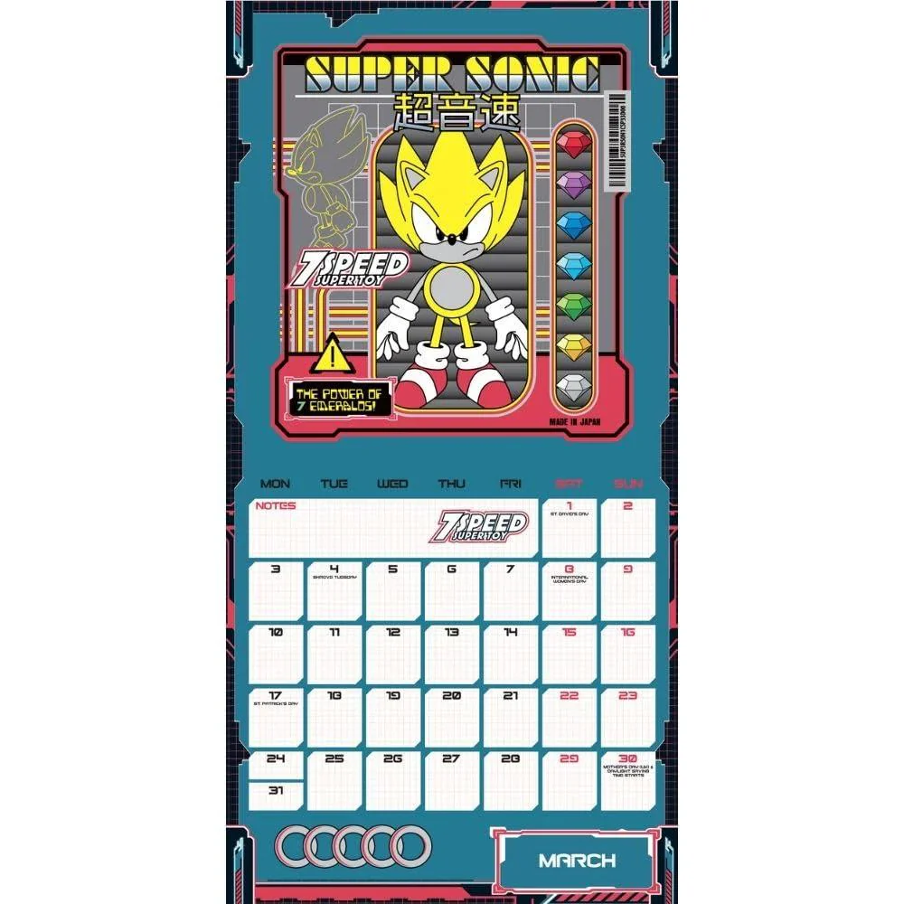 Sonic The Hedgehog - 2025 Square Wall Calendar - Image 2