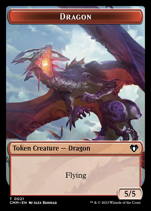 Thopter // Dragon (0021) Double-Sided Token [Commander Masters Tokens] - Image 2