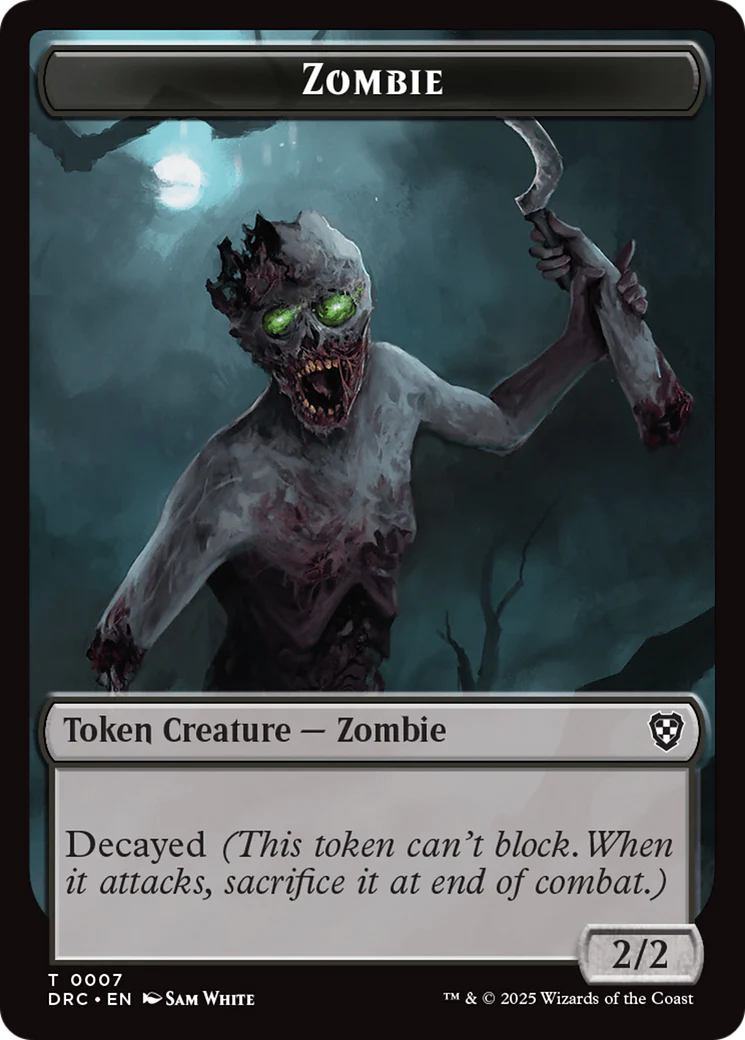 Timeless Dragon // Zombie (0007) Double-Sided Token [Aetherdrift Commander Tokens] - Image 2