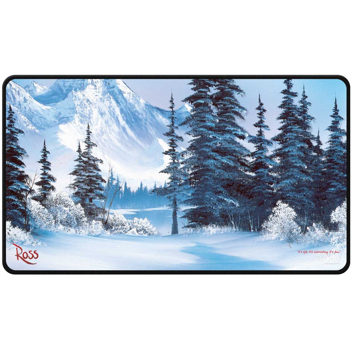 Ultra Pro: Bob Ross - Winter Paradise Black Stitched Playmat