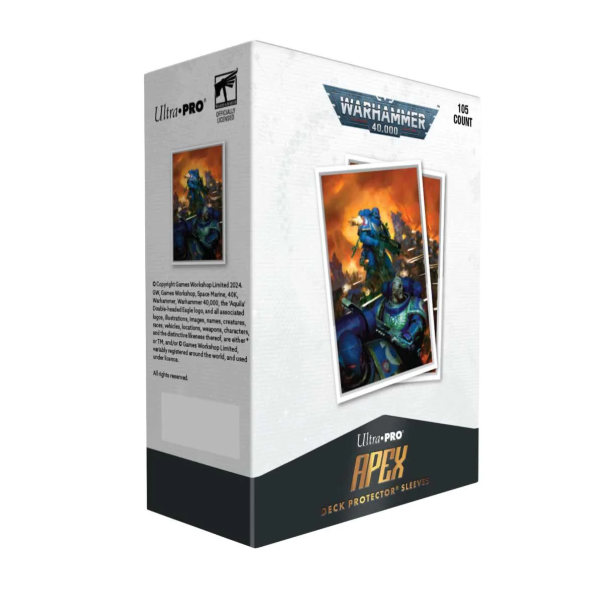 Ultra Pro: UP16439 Space Marines - Adeptus Astartes 105ct Apex Deck Protector sleeves Warhammer 40k