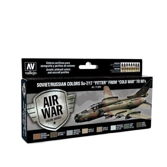 Vallejo Model Air Soviet / Russian Su-7/17 "Fitter", "Cold War" to 80's Acrylic Paint Set