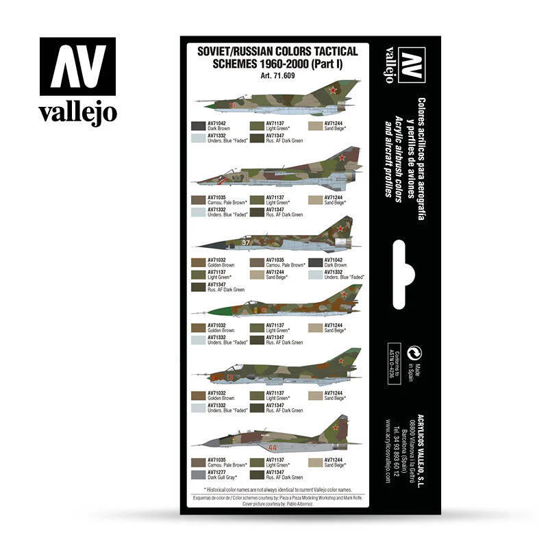 Vallejo Model Air Soviet / Russian Tactical Schemes 1960-2000 (Part I) (8) Acrylic Paint Set - Image 2