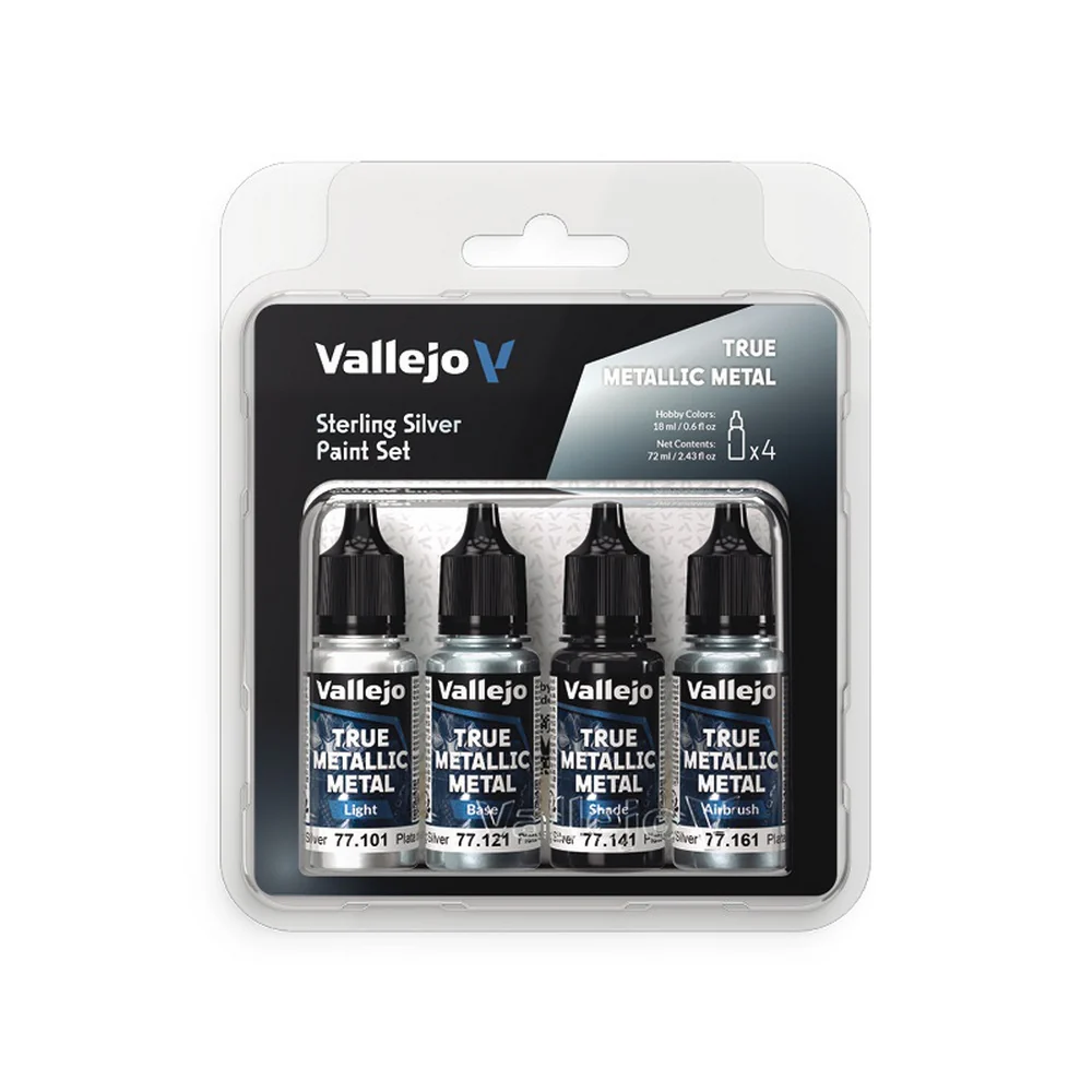Vallejo - True Metallic Metal - Airbrush - Set - Sterling Silver